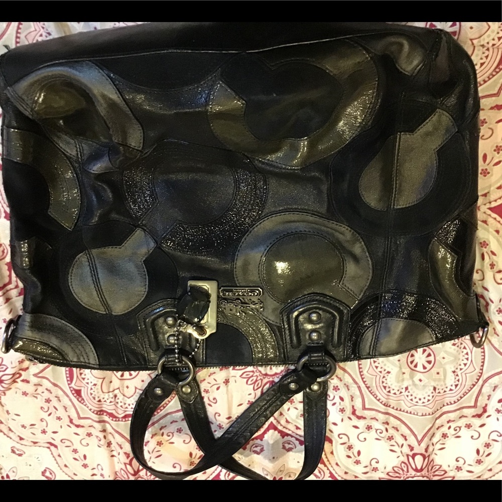Authentic Black Leather Coach bag